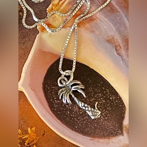 Italian 925 Silver 8” AGI chain with palm tree charm - NEW!!! - Picture 2 of 8